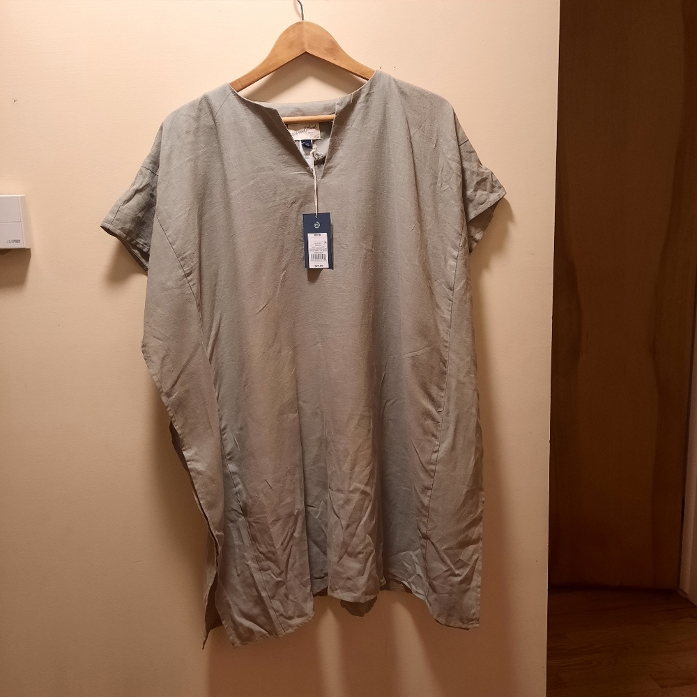 Universal thread linen blend boxy long tunic